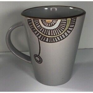 Threshold Vermilion Stoneware Coffee Cup Mug Gray w/ Multi-Colored Floral